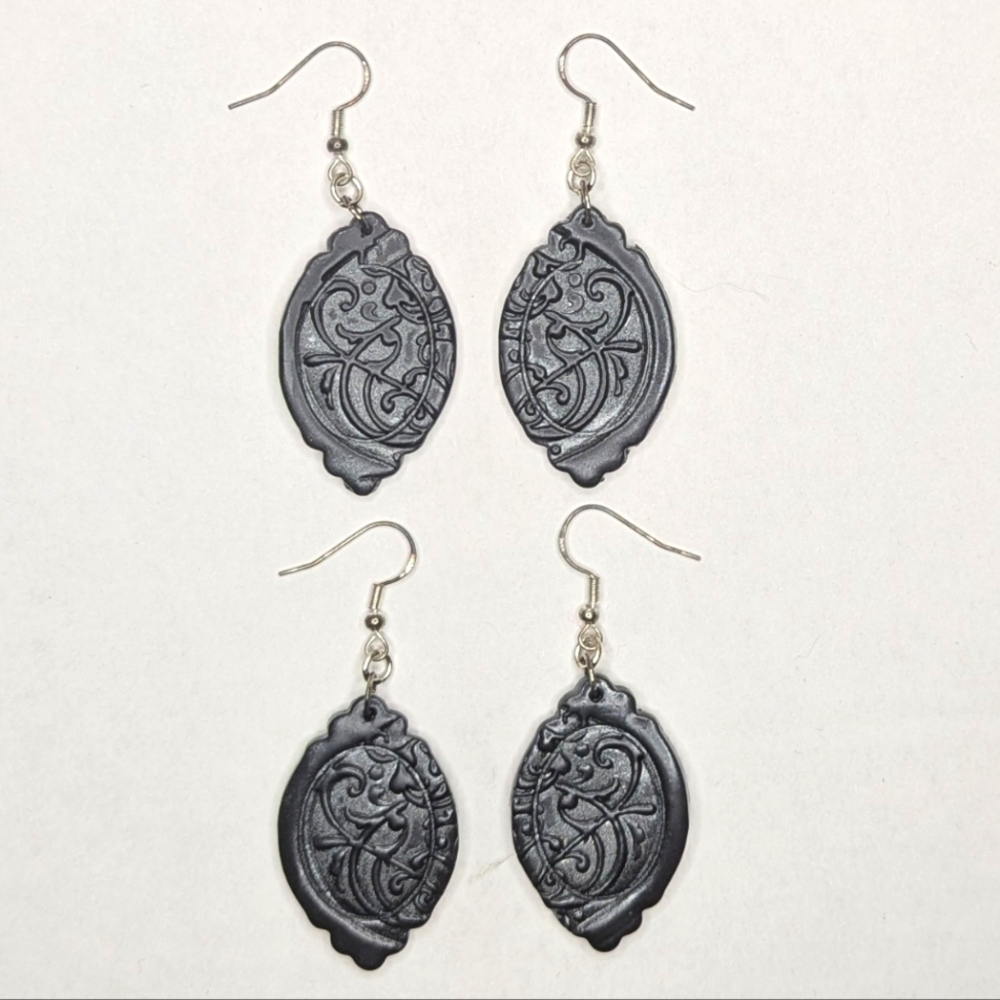 Gothic Art Nouveau Earrings - Picture 4 of 9